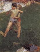 Paul Gauguin Wrestling kids USA oil painting artist